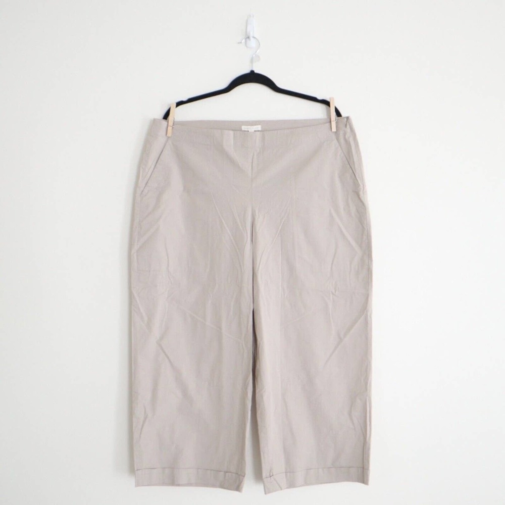 Eileen Fisher Light Taupe Cropped Wide-Leg Pants NWT - Picture 3 of 12
